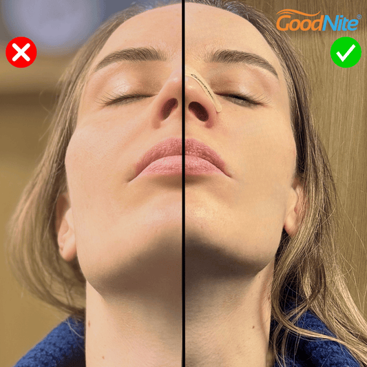 Lepsze łatwiejsze oddychanie przez nos dzięki GoodNite, do spania, na noc, przeciw chrapaniu, do sportu, na lepsze oddychanie, do poprawy oddechu